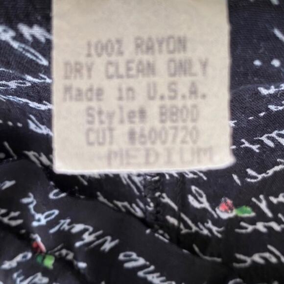 Vintage Cache Black Floral Paper bag Wide Leg Pants with Denim Accents - Medium - Picture 5 of 5